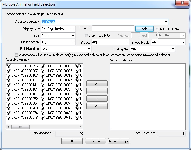 Auditing Sheep Animal Selection