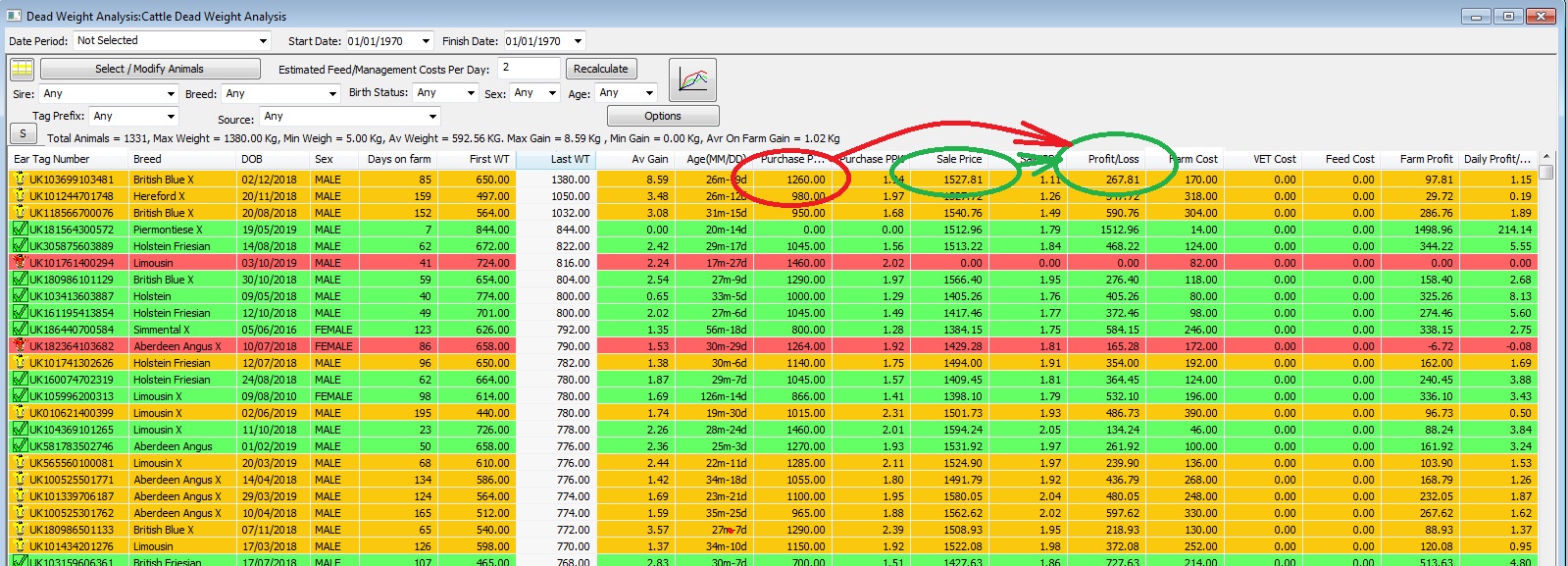 Dead Weight Analysis - Profit and Loss