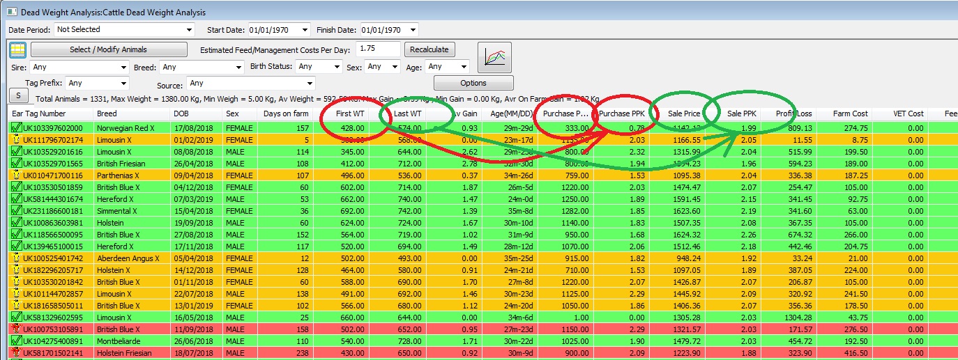 Dead Weight Analysis Purchase PPK and Sale PPK