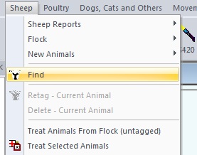 Find Sheep Menu Option