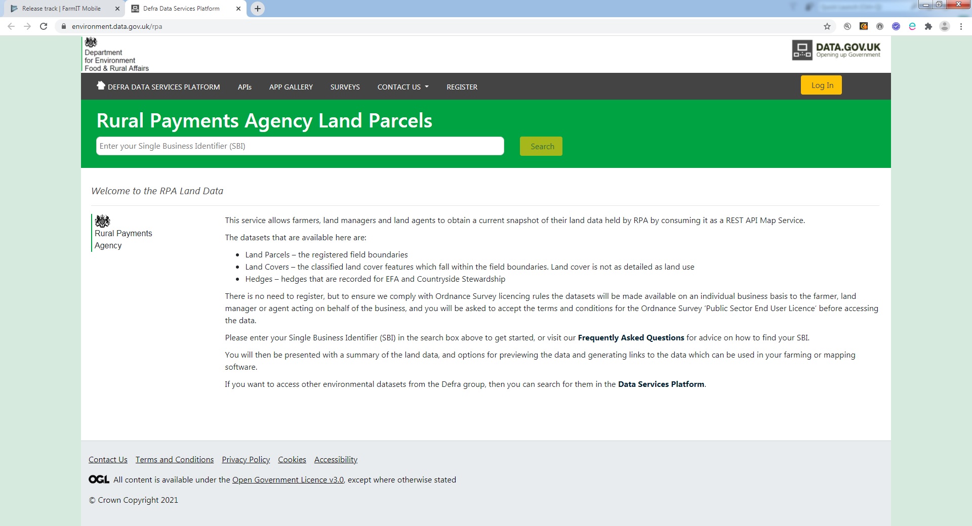 RPA Land Parcel Website