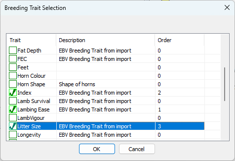 EBV Analysis - Slecting EBVs to include