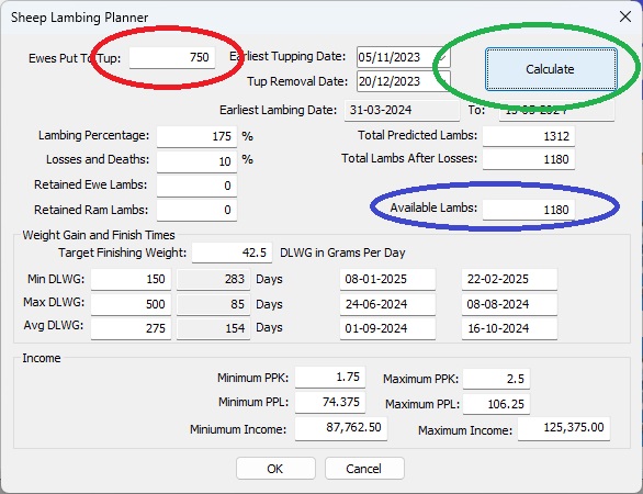 FarmIT 3000 - Sheep Lambing Planner Calculate