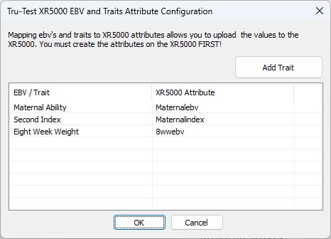 FarmIT 3000 - Tru-Test XR5000 EBV and Breeding Trait Mapping configuration