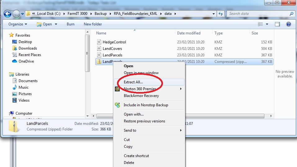 Extract LandParcel.zip