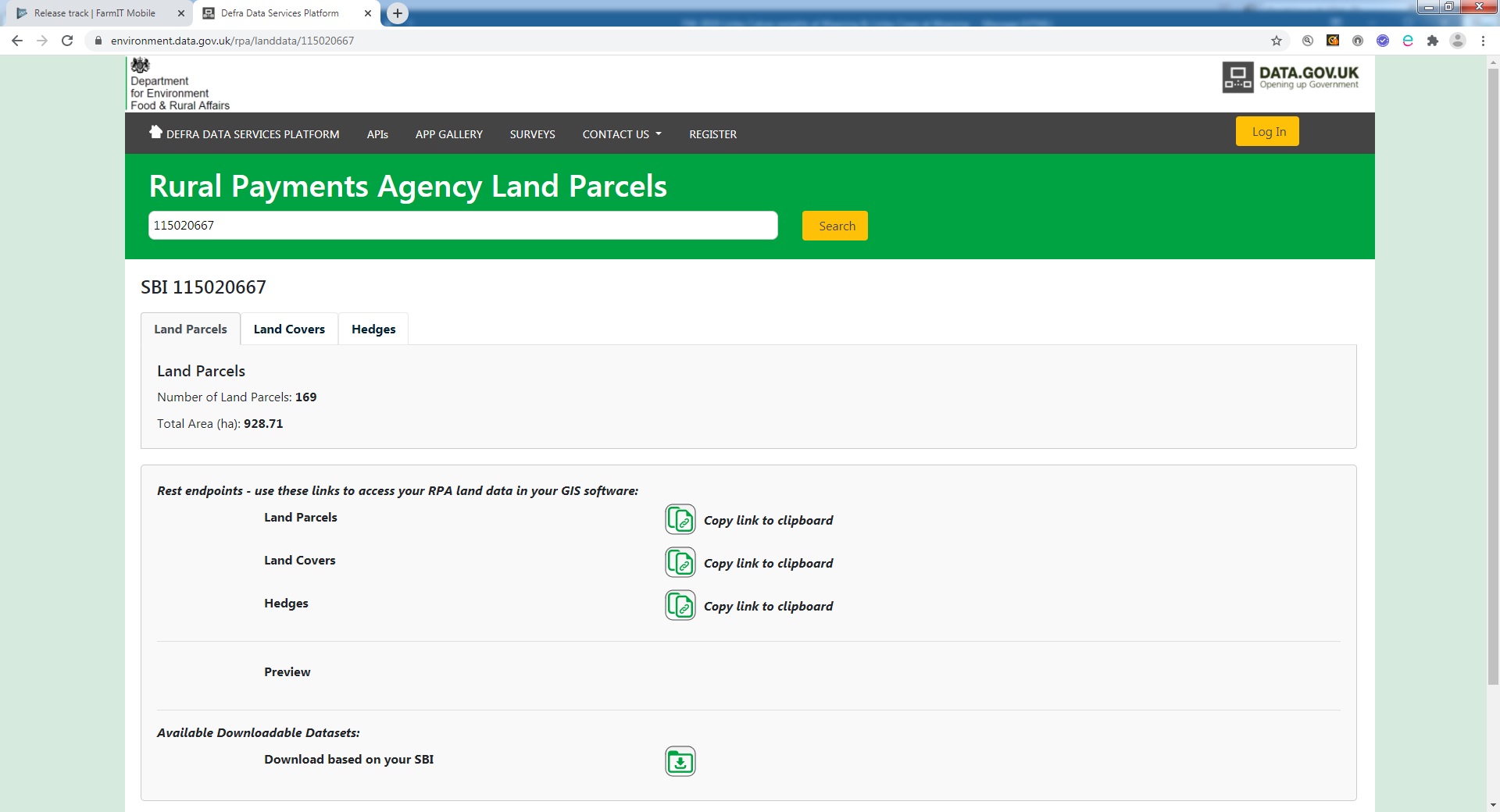 RPA Land Parcel - Business Land Information