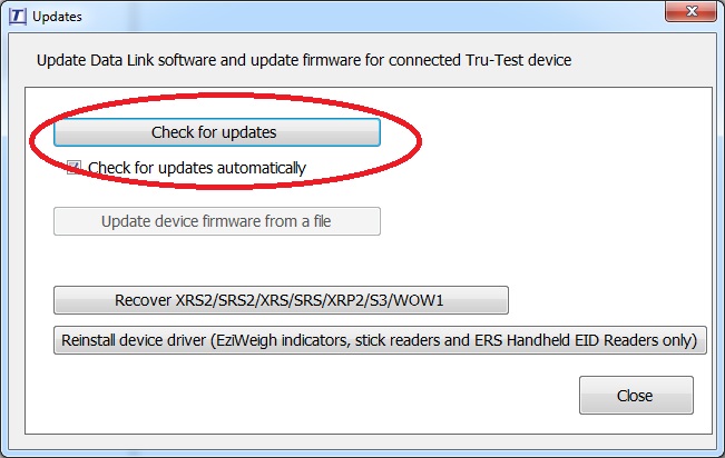 Tru-Test Datalink Check for Updates